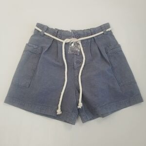 Free People Linen Blend Paper Bag Waist Shorts Button Fly XS Waist 28-29 NWOT